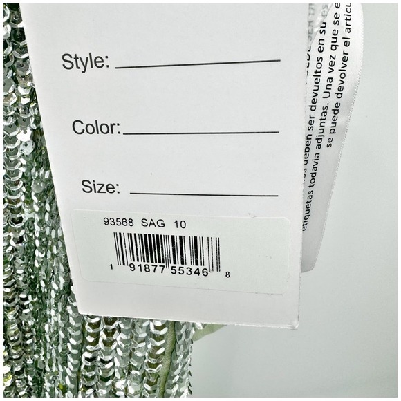 Mac Duggal Long Sleeve Sequin Dress Back Slit Women's Size 10 NWT - Picture 10 of 12